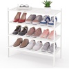 image:imageSmiry Bamboo Shoe Rack 3 Tier Free Standing Wooden Shoe Organizer Stackable Wood Shoe Storage Shelf for Closet Entryway 5 Horizontal Slats 268x11x183 NaturalWhite