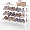 image:imageSmiry Bamboo Shoe Rack 3 Tier Free Standing Wooden Shoe Organizer Stackable Wood Shoe Storage Shelf for Closet Entryway 5 Horizontal Slats 268x11x183 NaturalWhite