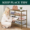 image:imageSmiry Bamboo Shoe Rack 3 Tier Free Standing Wooden Shoe Organizer Stackable Wood Shoe Storage Shelf for Closet Entryway 5 Horizontal Slats 268x11x183 NaturalWalnut