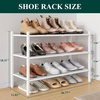 image:imageSmiry Bamboo Shoe Rack 3 Tier Free Standing Wooden Shoe Organizer Stackable Wood Shoe Storage Shelf for Closet Entryway 5 Horizontal Slats 268x11x183 NaturalWhite