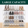 image:imageSmiry Bamboo Shoe Rack 3 Tier Free Standing Wooden Shoe Organizer Stackable Wood Shoe Storage Shelf for Closet Entryway 5 Horizontal Slats 268x11x183 NaturalWhite