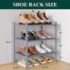 image:imageSmiry Bamboo Shoe Rack 3 Tier Free Standing Wooden Shoe Organizer Stackable Wood Shoe Storage Shelf for Closet Entryway 5 Horizontal Slats 268x11x183 NaturalGrey
