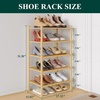 image:imageSmiry Bamboo Shoe Rack 3 Tier Free Standing Wooden Shoe Organizer Stackable Wood Shoe Storage Shelf for Closet Entryway 5 Horizontal Slats 268x11x183 NaturalNatural