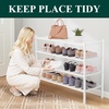 image:imageSmiry Bamboo Shoe Rack 3 Tier Free Standing Wooden Shoe Organizer Stackable Wood Shoe Storage Shelf for Closet Entryway 5 Horizontal Slats 268x11x183 NaturalWhite