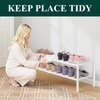 image:imageSmiry Bamboo Shoe Rack 3 Tier Free Standing Wooden Shoe Organizer Stackable Wood Shoe Storage Shelf for Closet Entryway 5 Horizontal Slats 268x11x183 NaturalWhite