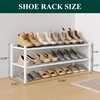 image:imageSmiry Bamboo Shoe Rack 3 Tier Free Standing Wooden Shoe Organizer Stackable Wood Shoe Storage Shelf for Closet Entryway 5 Horizontal Slats 268x11x183 NaturalWhite