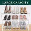 image:imageSmiry Bamboo Shoe Rack 3 Tier Free Standing Wooden Shoe Organizer Stackable Wood Shoe Storage Shelf for Closet Entryway 5 Horizontal Slats 268x11x183 NaturalWhite