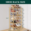 image:imageSmiry Bamboo Shoe Rack 3 Tier Free Standing Wooden Shoe Organizer Stackable Wood Shoe Storage Shelf for Closet Entryway 5 Horizontal Slats 268x11x183 NaturalNatural