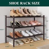 image:imageSmiry Bamboo Shoe Rack 3 Tier Free Standing Wooden Shoe Organizer Stackable Wood Shoe Storage Shelf for Closet Entryway 5 Horizontal Slats 268x11x183 NaturalBrown