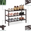 image:imageSmiry Bamboo Shoe Rack 3 Tier Free Standing Wooden Shoe Organizer Stackable Wood Shoe Storage Shelf for Closet Entryway 5 Horizontal Slats 268x11x183 NaturalBrown