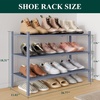 image:imageSmiry Bamboo Shoe Rack 3 Tier Free Standing Wooden Shoe Organizer Stackable Wood Shoe Storage Shelf for Closet Entryway 5 Horizontal Slats 268x11x183 NaturalGrey