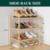 image:imageSmiry Bamboo Shoe Rack 3 Tier Free Standing Wooden Shoe Organizer Stackable Wood Shoe Storage Shelf for Closet Entryway 5 Horizontal Slats 268x11x183 NaturalNatural