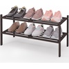 image:imageSmiry Bamboo Shoe Rack 3 Tier Free Standing Wooden Shoe Organizer Stackable Wood Shoe Storage Shelf for Closet Entryway 5 Horizontal Slats 268x11x183 NaturalBrown