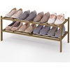image:imageSmiry Bamboo Shoe Rack 3 Tier Free Standing Wooden Shoe Organizer Stackable Wood Shoe Storage Shelf for Closet Entryway 5 Horizontal Slats 268x11x183 NaturalWalnut