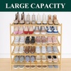 image:imageSmiry Bamboo Shoe Rack 3 Tier Free Standing Wooden Shoe Organizer Stackable Wood Shoe Storage Shelf for Closet Entryway 5 Horizontal Slats 268x11x183 NaturalNatural
