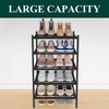 image:imageSmiry Bamboo Shoe Rack 3 Tier Free Standing Wooden Shoe Organizer Stackable Wood Shoe Storage Shelf for Closet Entryway 5 Horizontal Slats 268x11x183 NaturalBlack