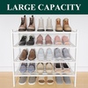 image:imageSmiry Bamboo Shoe Rack 3 Tier Free Standing Wooden Shoe Organizer Stackable Wood Shoe Storage Shelf for Closet Entryway 5 Horizontal Slats 268x11x183 NaturalWhite