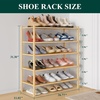 image:imageSmiry Bamboo Shoe Rack 3 Tier Free Standing Wooden Shoe Organizer Stackable Wood Shoe Storage Shelf for Closet Entryway 5 Horizontal Slats 268x11x183 NaturalNatural