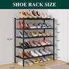image:imageSmiry Bamboo Shoe Rack 3 Tier Free Standing Wooden Shoe Organizer Stackable Wood Shoe Storage Shelf for Closet Entryway 5 Horizontal Slats 268x11x183 NaturalBlack