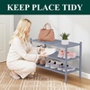image:imageSmiry Bamboo Shoe Rack 3 Tier Free Standing Wooden Shoe Organizer Stackable Wood Shoe Storage Shelf for Closet Entryway 5 Horizontal Slats 268x11x183 NaturalGrey