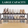 image:imageSmiry Bamboo Shoe Rack 3 Tier Free Standing Wooden Shoe Organizer Stackable Wood Shoe Storage Shelf for Closet Entryway 5 Horizontal Slats 268x11x183 NaturalBrown