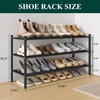image:imageSmiry Bamboo Shoe Rack 3 Tier Free Standing Wooden Shoe Organizer Stackable Wood Shoe Storage Shelf for Closet Entryway 5 Horizontal Slats 268x11x183 NaturalBlack