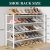 image:imageSmiry Bamboo Shoe Rack 3 Tier Free Standing Wooden Shoe Organizer Stackable Wood Shoe Storage Shelf for Closet Entryway 5 Horizontal Slats 268x11x183 NaturalWhite