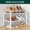 image:imageSmiry Bamboo Shoe Rack 3 Tier Free Standing Wooden Shoe Organizer Stackable Wood Shoe Storage Shelf for Closet Entryway 5 Horizontal Slats 268x11x183 NaturalWhite