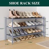 image:imageSmiry Bamboo Shoe Rack 3 Tier Free Standing Wooden Shoe Organizer Stackable Wood Shoe Storage Shelf for Closet Entryway 5 Horizontal Slats 268x11x183 NaturalGrey