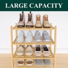 image:imageSmiry Bamboo Shoe Rack 3 Tier Free Standing Wooden Shoe Organizer Stackable Wood Shoe Storage Shelf for Closet Entryway 5 Horizontal Slats 268x11x183 NaturalNatural