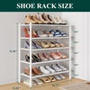 image:imageSmiry Bamboo Shoe Rack 3 Tier Free Standing Wooden Shoe Organizer Stackable Wood Shoe Storage Shelf for Closet Entryway 5 Horizontal Slats 268x11x183 NaturalWhite