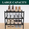 image:imageSmiry Bamboo Shoe Rack 3 Tier Free Standing Wooden Shoe Organizer Stackable Wood Shoe Storage Shelf for Closet Entryway 5 Horizontal Slats 268x11x183 NaturalBlack