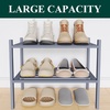 image:imageSmiry Bamboo Shoe Rack 3 Tier Free Standing Wooden Shoe Organizer Stackable Wood Shoe Storage Shelf for Closet Entryway 5 Horizontal Slats 268x11x183 NaturalGrey