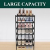 image:imageSmiry Bamboo Shoe Rack 3 Tier Free Standing Wooden Shoe Organizer Stackable Wood Shoe Storage Shelf for Closet Entryway 5 Horizontal Slats 268x11x183 NaturalBlack