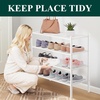 image:imageSmiry Bamboo Shoe Rack 3 Tier Free Standing Wooden Shoe Organizer Stackable Wood Shoe Storage Shelf for Closet Entryway 5 Horizontal Slats 268x11x183 NaturalWhite