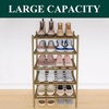 image:imageSmiry Bamboo Shoe Rack 3 Tier Free Standing Wooden Shoe Organizer Stackable Wood Shoe Storage Shelf for Closet Entryway 5 Horizontal Slats 268x11x183 NaturalWalnut