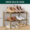 image:imageSmiry Bamboo Shoe Rack 3 Tier Free Standing Wooden Shoe Organizer Stackable Wood Shoe Storage Shelf for Closet Entryway 5 Horizontal Slats 268x11x183 NaturalWalnut