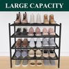 image:imageSmiry Bamboo Shoe Rack 3 Tier Free Standing Wooden Shoe Organizer Stackable Wood Shoe Storage Shelf for Closet Entryway 5 Horizontal Slats 268x11x183 NaturalBlack