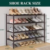 image:imageSmiry Bamboo Shoe Rack 3 Tier Free Standing Wooden Shoe Organizer Stackable Wood Shoe Storage Shelf for Closet Entryway 5 Horizontal Slats 268x11x183 NaturalBrown