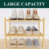 image:imageSmiry Bamboo Shoe Rack 3 Tier Free Standing Wooden Shoe Organizer Stackable Wood Shoe Storage Shelf for Closet Entryway 5 Horizontal Slats 268x11x183 NaturalNatural