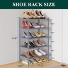 image:imageSmiry Bamboo Shoe Rack 3 Tier Free Standing Wooden Shoe Organizer Stackable Wood Shoe Storage Shelf for Closet Entryway 5 Horizontal Slats 268x11x183 NaturalGrey
