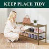 image:imageSmiry Bamboo Shoe Rack 3 Tier Free Standing Wooden Shoe Organizer Stackable Wood Shoe Storage Shelf for Closet Entryway 5 Horizontal Slats 268x11x183 NaturalWalnut