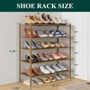 image:imageSmiry Bamboo Shoe Rack 3 Tier Free Standing Wooden Shoe Organizer Stackable Wood Shoe Storage Shelf for Closet Entryway 5 Horizontal Slats 268x11x183 NaturalWalnut