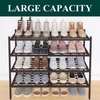 image:imageSmiry Bamboo Shoe Rack 3 Tier Free Standing Wooden Shoe Organizer Stackable Wood Shoe Storage Shelf for Closet Entryway 5 Horizontal Slats 268x11x183 NaturalBrown