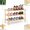 image:imageSmiry Bamboo Shoe Rack 3 Tier Free Standing Wooden Shoe Organizer Stackable Wood Shoe Storage Shelf for Closet Entryway 5 Horizontal Slats 268x11x183 NaturalNatural