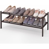 image:imageSmiry Bamboo Shoe Rack 3 Tier Free Standing Wooden Shoe Organizer Stackable Wood Shoe Storage Shelf for Closet Entryway 5 Horizontal Slats 268x11x183 NaturalBrown