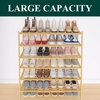 image:imageSmiry Bamboo Shoe Rack 3 Tier Free Standing Wooden Shoe Organizer Stackable Wood Shoe Storage Shelf for Closet Entryway 5 Horizontal Slats 268x11x183 NaturalNatural