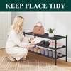 image:imageSmiry Bamboo Shoe Rack 3 Tier Free Standing Wooden Shoe Organizer Stackable Wood Shoe Storage Shelf for Closet Entryway 5 Horizontal Slats 268x11x183 NaturalBlack