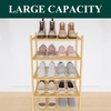 image:imageSmiry Bamboo Shoe Rack 3 Tier Free Standing Wooden Shoe Organizer Stackable Wood Shoe Storage Shelf for Closet Entryway 5 Horizontal Slats 268x11x183 NaturalNatural