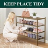 image:imageSmiry Bamboo Shoe Rack 3 Tier Free Standing Wooden Shoe Organizer Stackable Wood Shoe Storage Shelf for Closet Entryway 5 Horizontal Slats 268x11x183 NaturalWalnut
